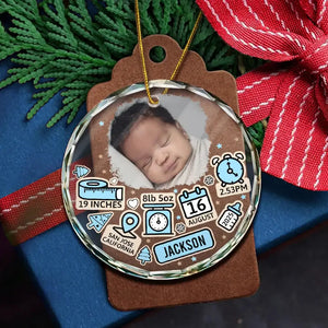 Custom Photo Baby First Christmas - Personalized Crystal Ornament - Gift For Baby, First Christmas Gift