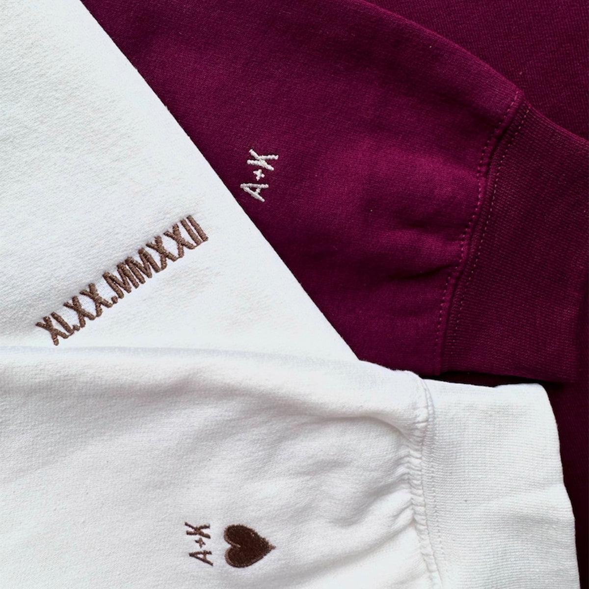 Personalized Roman Numeral Date and Initial Perfect for Couple's Anniversary Embroidered Shirt