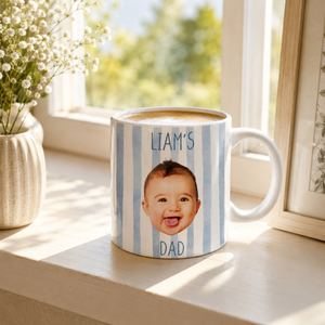 Personalized Baby Face Mug, Custom Dad Mug, Father's Day Mug Gift for Dad, New Parents Gifts, Grandparent Present