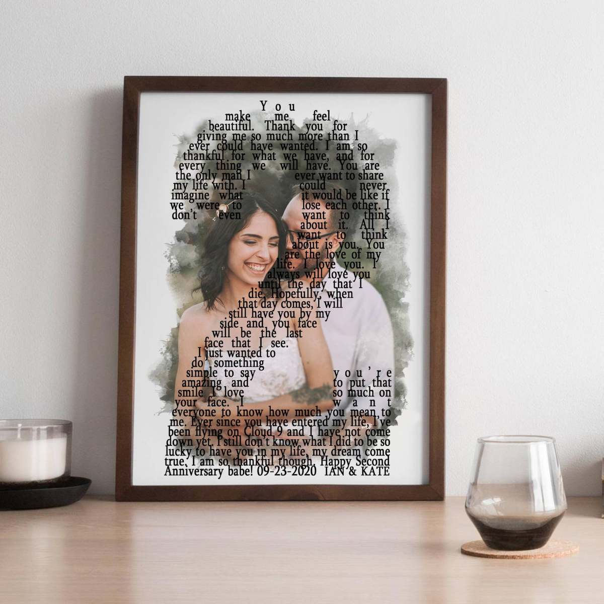 2 year anniversary gift for him, Personalize Second Anniversary Gift for Husband, 2nd Anniversary Gift for Boyfriend, Custom Photo Collage