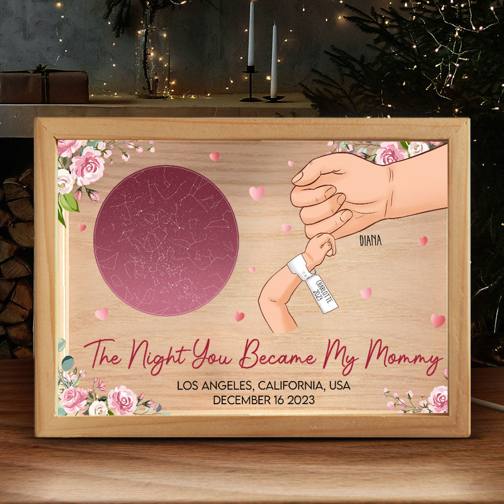 The Night You Became My Mommy 1st Mother's Day - Personalized Frame Light Box - Gift For New Mom