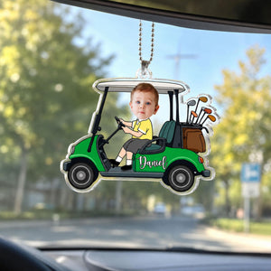 Personalized Vehicle Kids Photo Car Ornament: Custom Baby Face Sun Visor Clip, Fathers Day Gift for Dad Grandpa, Drive Safe Daddy Ornament
