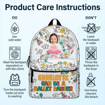Custom Photo Kid Can Be Anything - Personalized Canvas Backpack
