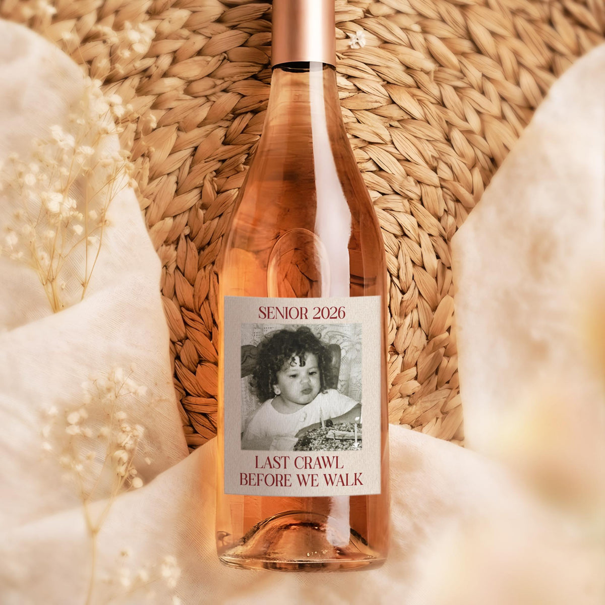 Custom Graduation Wine Label Gift, Personalized Photo Champagne Label, Graduation Party Favor, Class of 2026 Graduation Gift