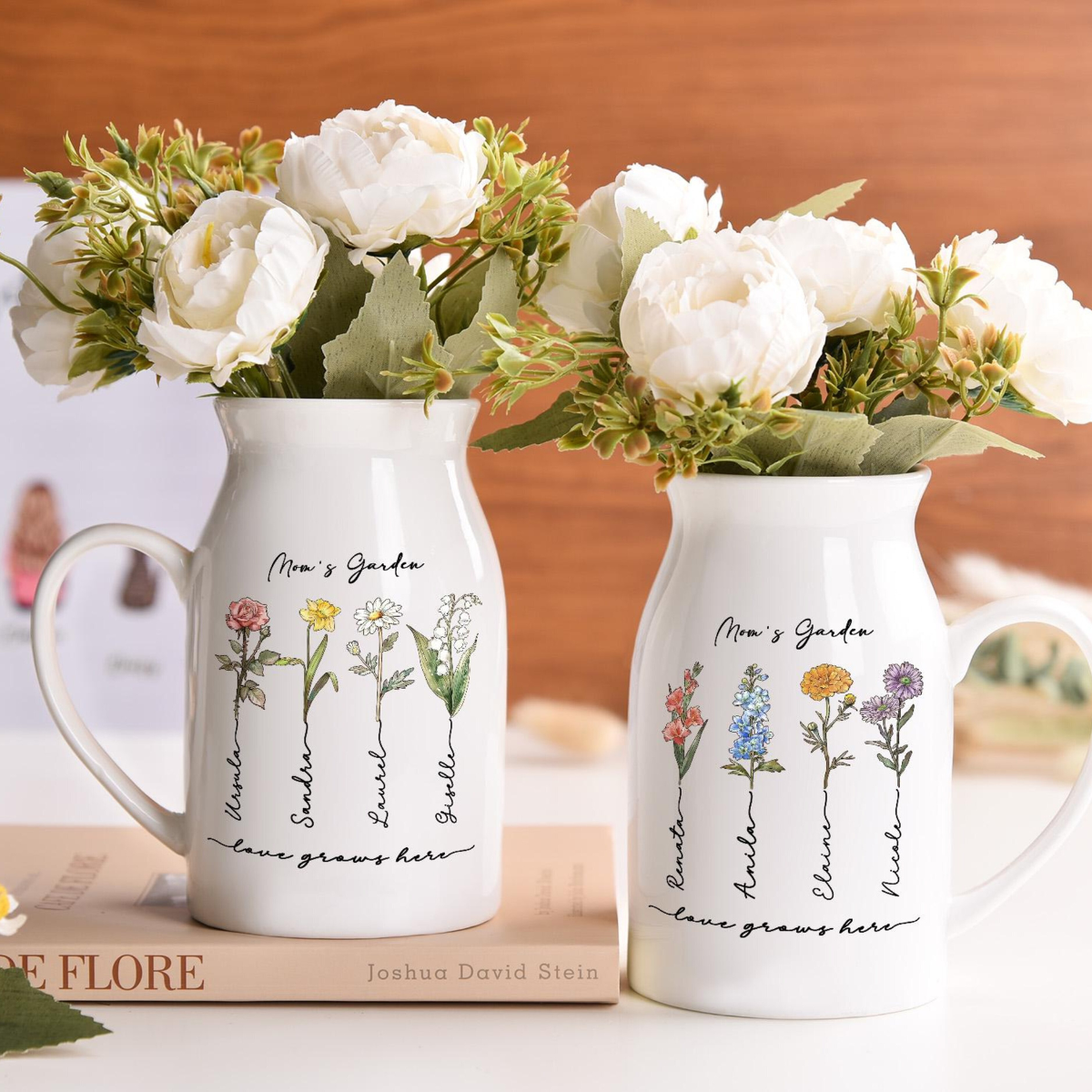 Personalized Grandma's Garden Vase, Garden Flower Vase, Mother's Day Gift, Family Name Flower, Gifts for Grandma, Nana, Nanny, Mom Gift