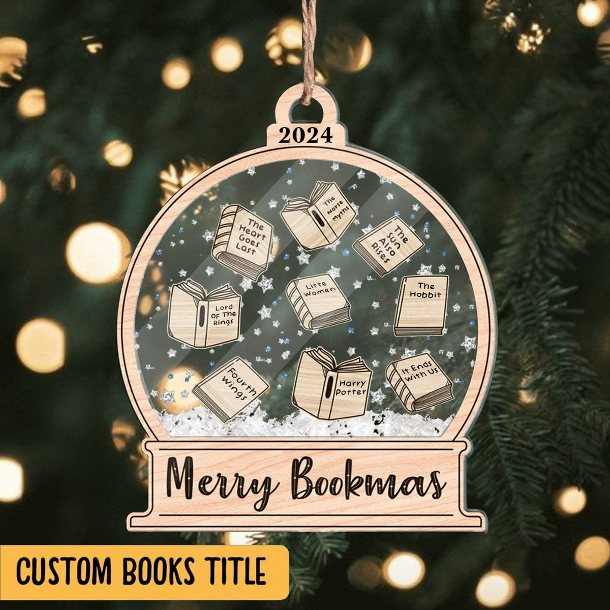 Custom bookmark shaker ornament, Custom books , book lover gift, Reader gift, Custom book club gift, book ornament Christmas, bookish gift