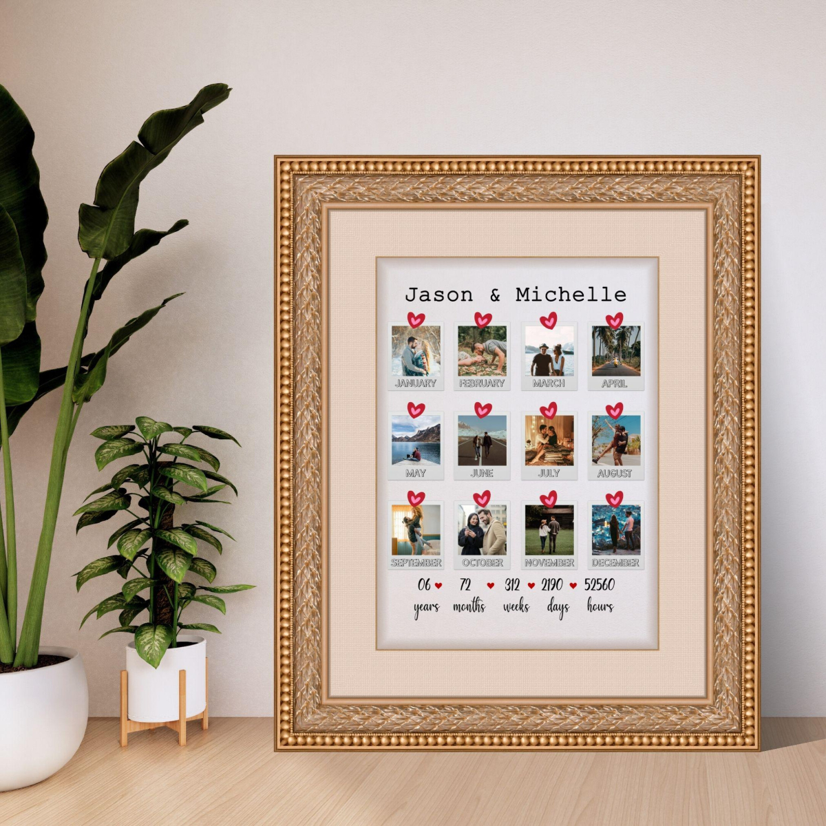 Custom Polaroid Photo, Personalized Canvas, Gift for Boyfriend Girlfriend, Anniversary Gift