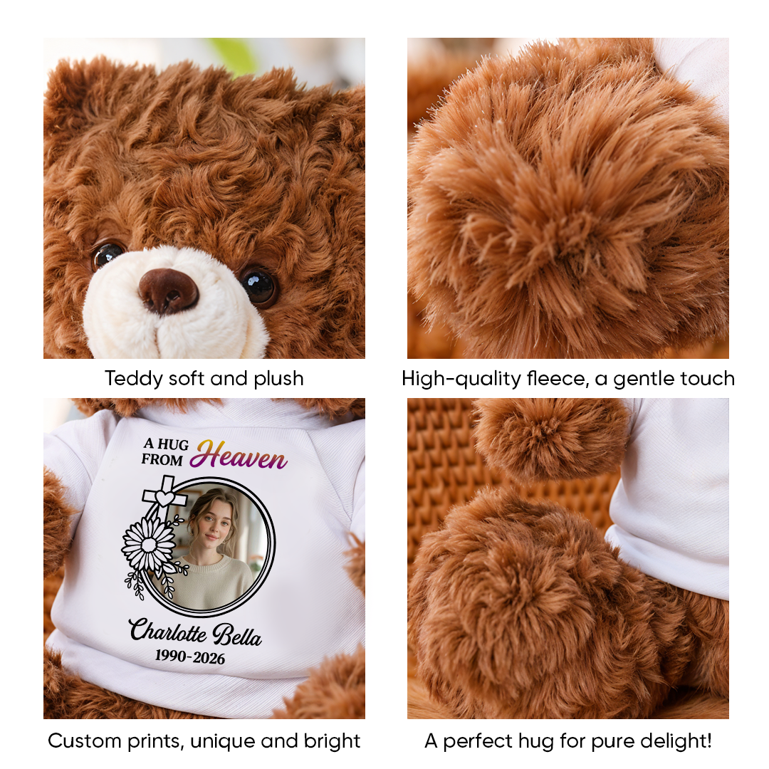 Hug From Heaven Memorial Christian- Personalized Memorial Teddy Bear