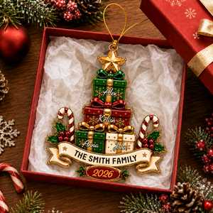 Wrapped In Love Always Family Christmas - Family Ornament - Real 3D Raised Ornament