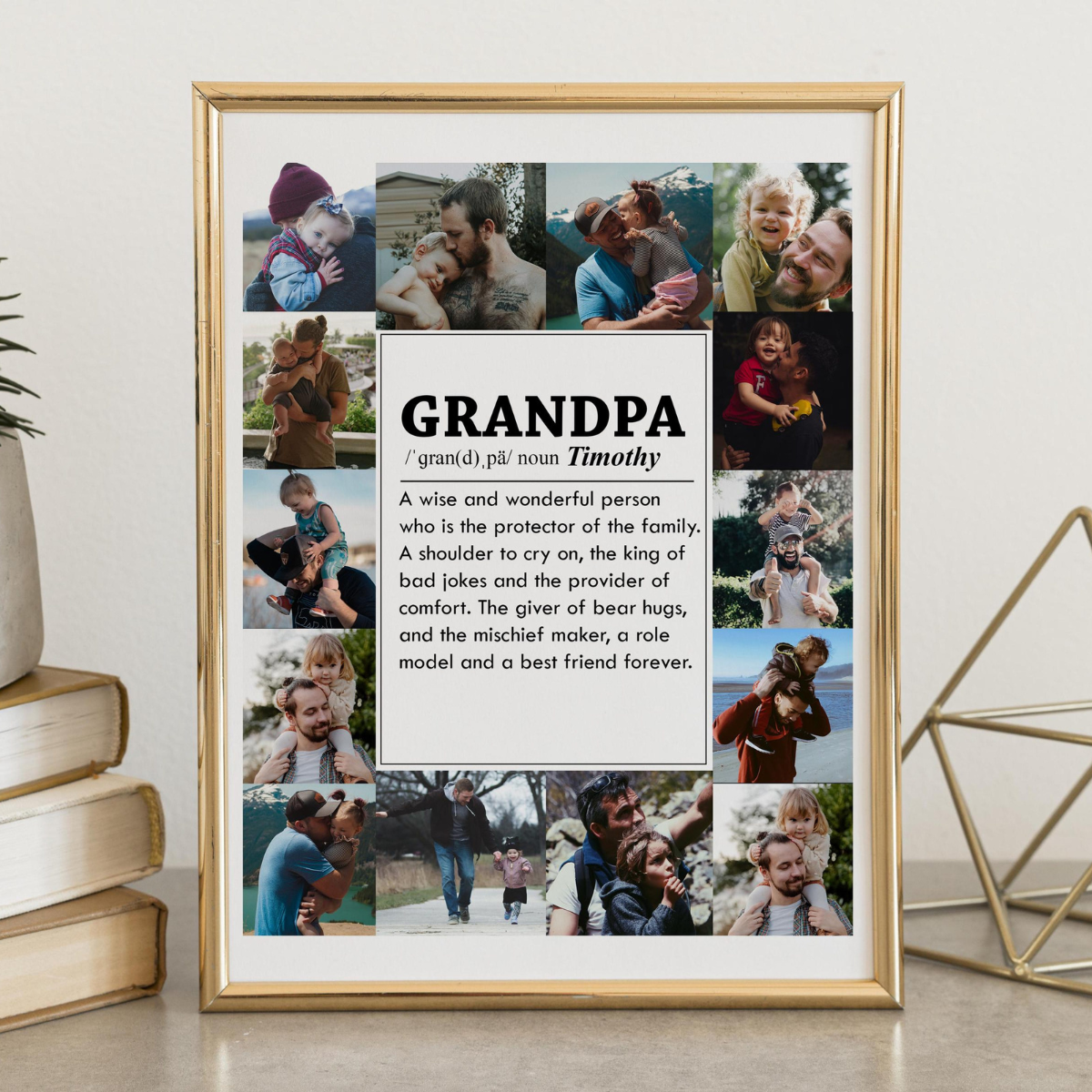 Grandpa Photo Collage, Personalized Grandpa, Gramps Photo Prints, Gramps Photo Collage, Fathers Gift, Gifts for Him, Gift Idea for Grandpa