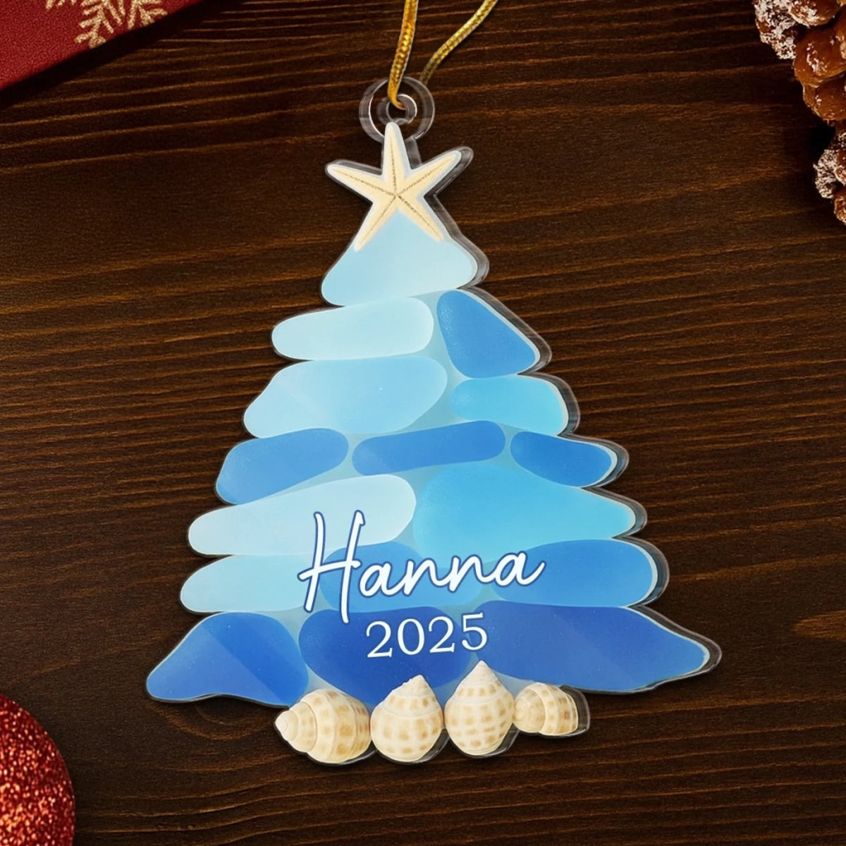 Waves Of Holiday Joy - Personalized Acrylic Ornament - Christmas Gift For Family, Friends, Sister, Besties