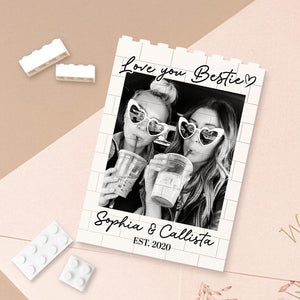 Personalized Besties Photo Building Block, Best Friends Sister Birthday Gift, Friendship Puzzle Gift for Her, Bridesmaid Proposal Keepsake