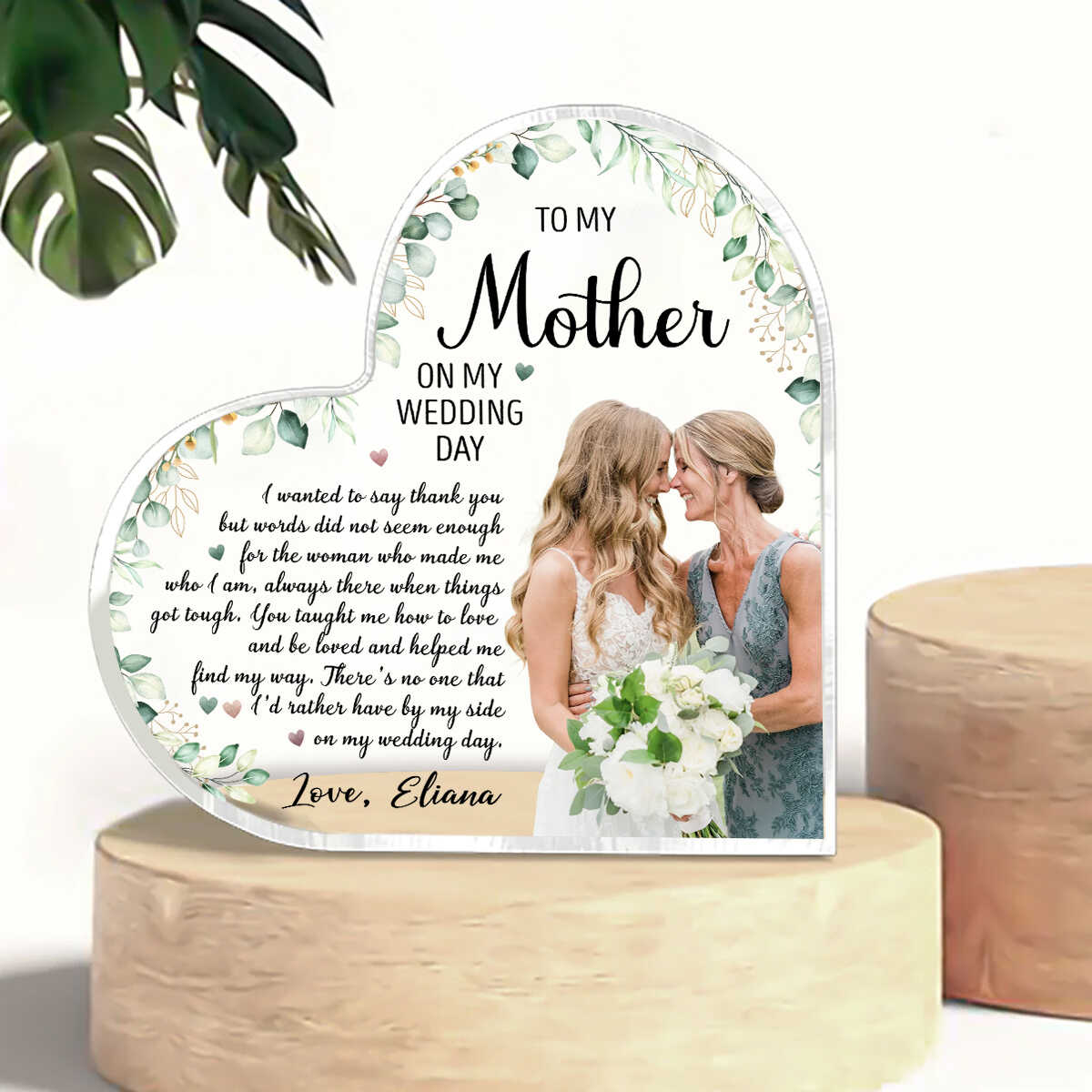 To My Mother I Wanted To Say Thank You - Personalized Acrylic Plaque - Gift For Mom On Wedding Day
