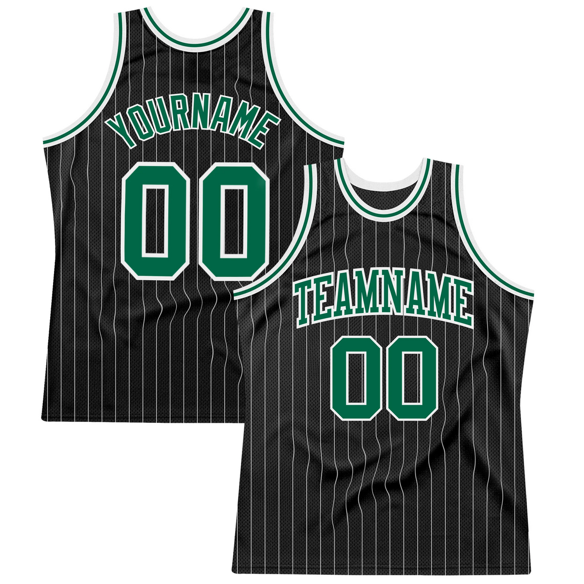 Custom Black White Pinstripe Kelly Green-White Authentic Basketball Jersey 5_f31d1266-9779-4598-9419-54387e267efd.png