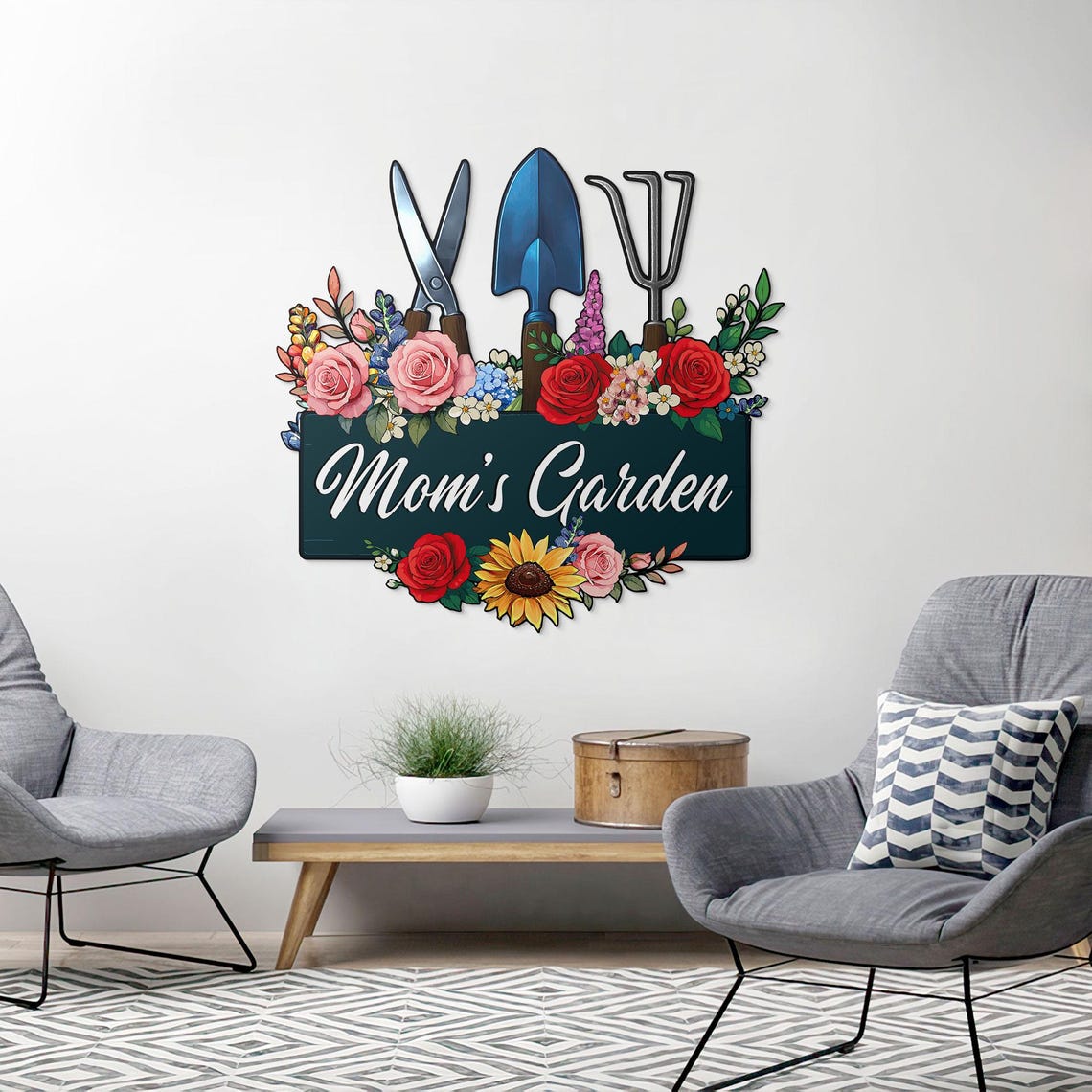 Custom Metal Garden Sign, Mother's Day Gift, Personalized Rose Garden Sign, Greenhouse Wall Decor, Nana's Blessings, Gardening Gifts