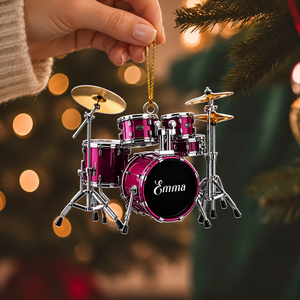 Personalized Name Drum Ornament, Xmas Gifts For Drummer