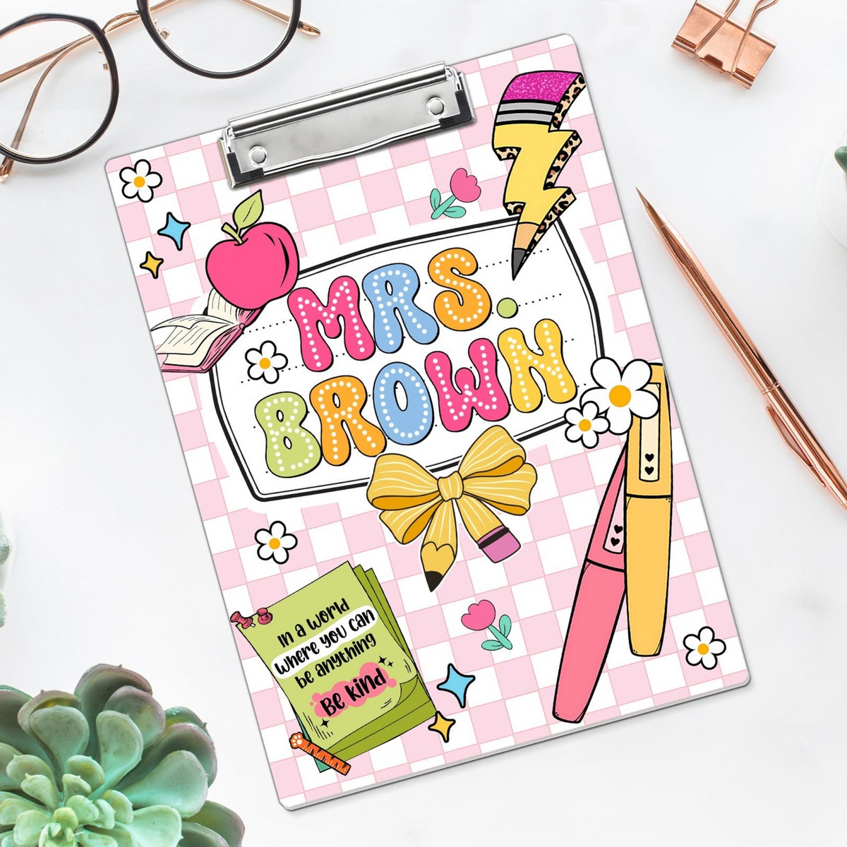 Custom Teacher Clipboard With Name, Personalized Teacher Gifts, Back To School Gift, Thank You Gift for Teacher, Teacher Appreciation Gift