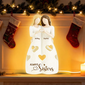 No Greater Gift than Sisters - Personalized Acrylic Light Box - Christmas Gift for Sisters, Long Distance Gift For Family