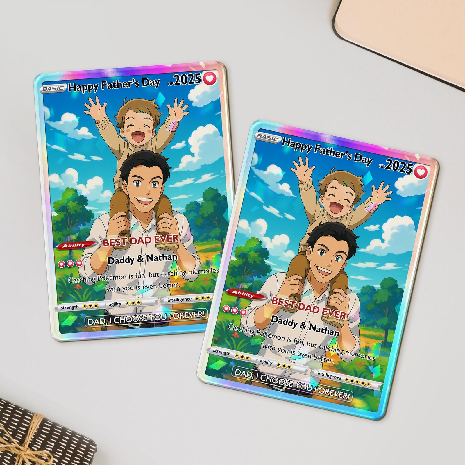 Father's Day Gift for Dad, Custom Father's Day Card, Personalized Gamer Dad Gift, Keepsake Card, Father's Day Or Birthday Gift For Dad