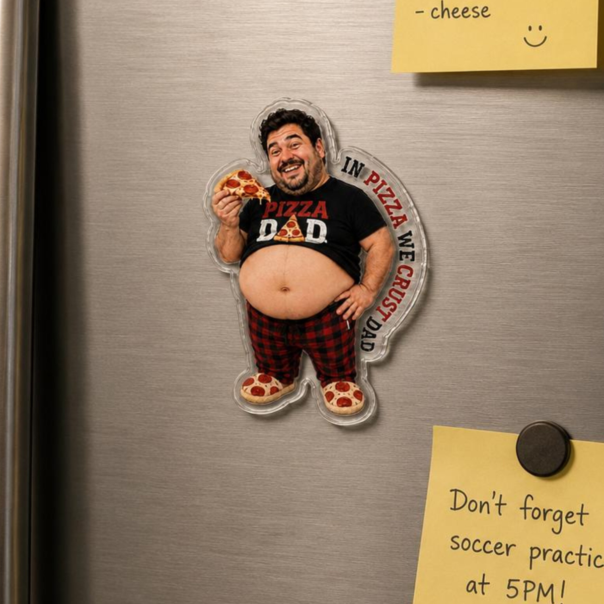 Custom Funny Dad's Grilling Face Squishy Belly Fridge Magnet, Personalized Dad Photo Squeeze Magnet, Father's Day Gift For Husband