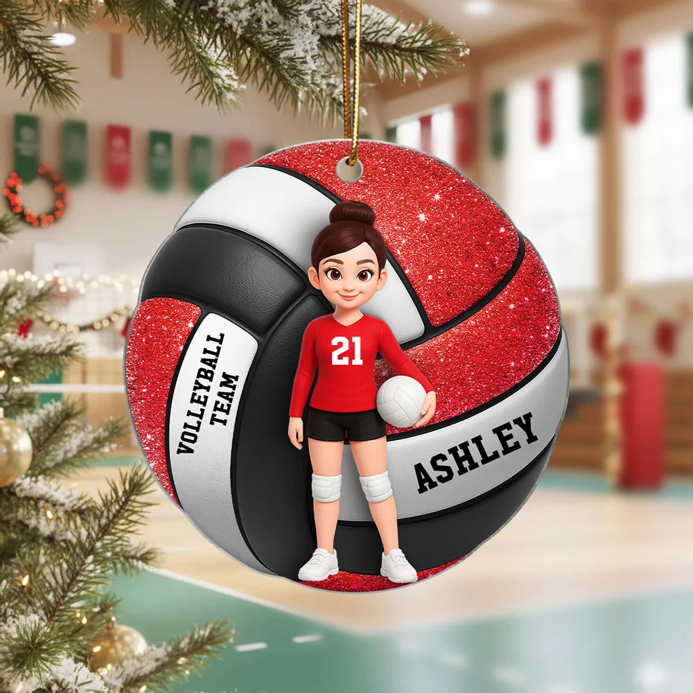 Volleyball Girl 3D Effect Printed - Personalized Acrylic Ornament - Christmas Gift For Volleyball Players, Volleyball Lovers