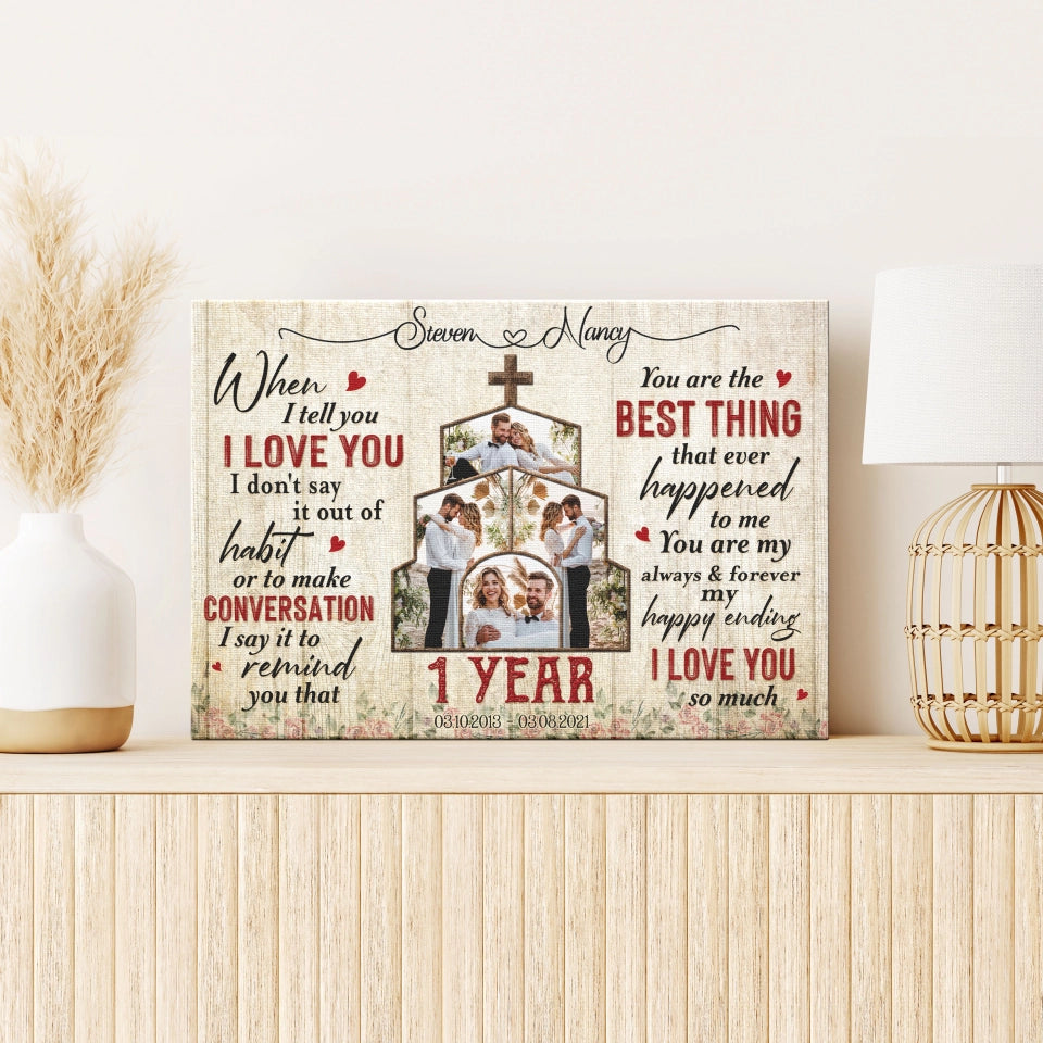 You Are The Best Thing That Ever Happened To Me, Happy Wedding Anniversary Gifts, Marriage Gifts, Personalized Canvas For Couple