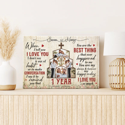 You Are The Best Thing That Ever Happened To Me, Happy Wedding Anniversary Gifts, Marriage Gifts, Personalized Canvas For Couple