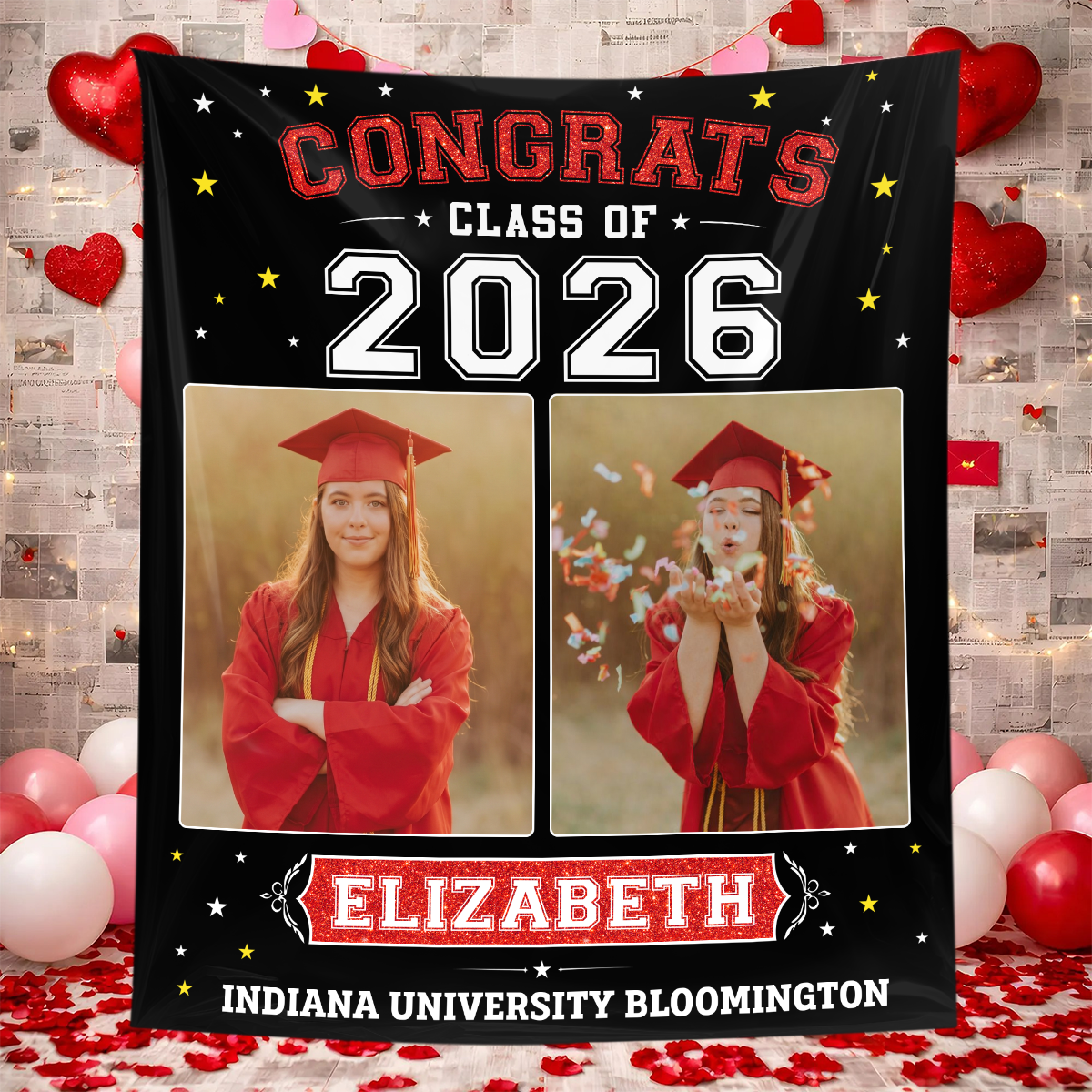Class Of 2026 Style Personalized Graduation Backdrop