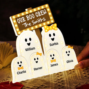 Halloween Boo Family - Personalized Acrylic Light Box - Gift For Family, Halloween Decoration