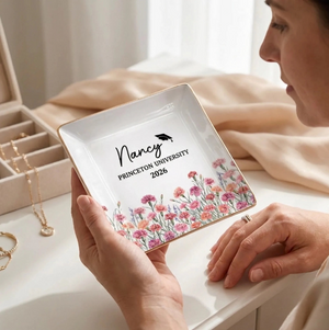 Custom Full-Print Jewelry Dish - Personalized Graduation Gifts For Her, Him - A Milestone In Full Bloom