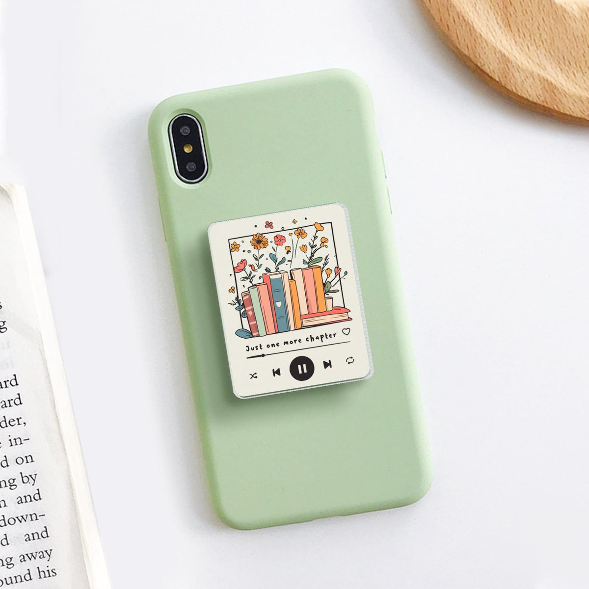 Just One More Chapter Phone Grip, Bookish Grips, Book Lover Popsocket, Phone Accessory, Bookish Accessory, Book Gift, Book Club Gift