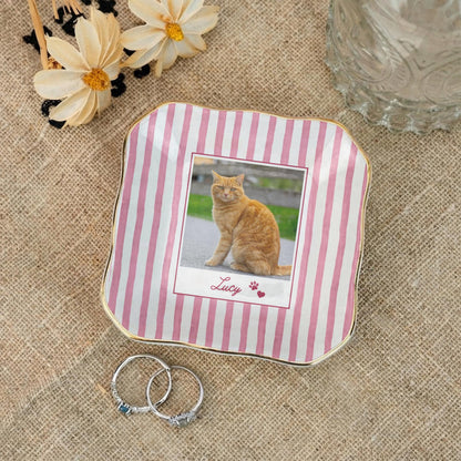 Custom Pet Photo Ceramic Jewelry Tray, Personalized Dog Cat Portrait Ring Holder, Ring Dish 5a341406-47b1-48c4-ada7-96b9323c0792-2.jpg