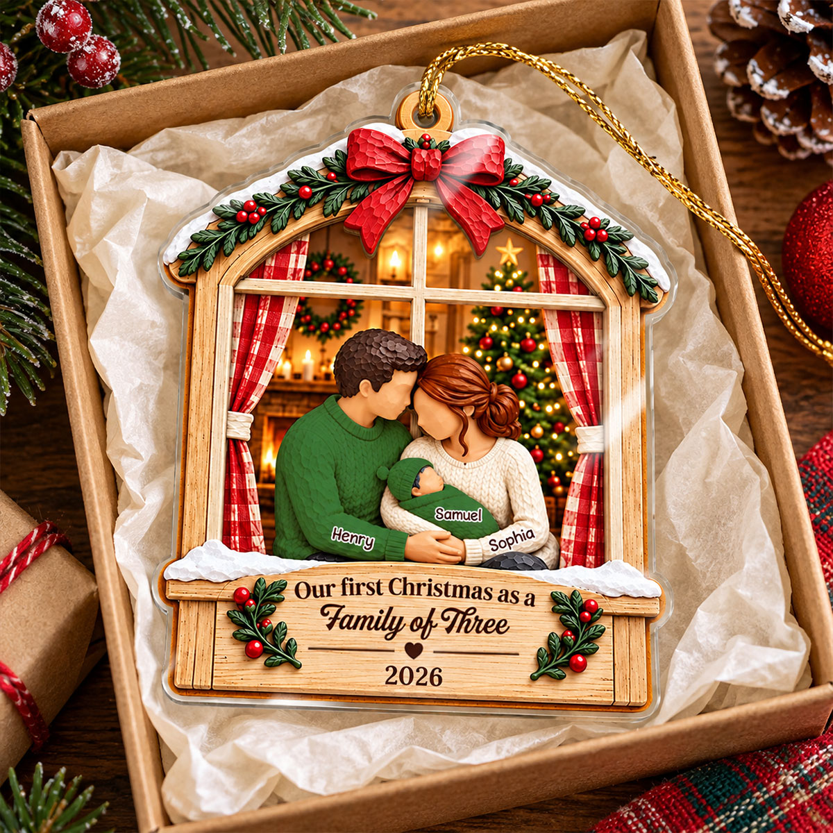 Custom Home for Our First Christmas - Personalized Acrylic Ornament - Christmas Gift for New Mom New Dad 5a457113-f9fd-4408-af4a-e4826d60ce23-2.jpg