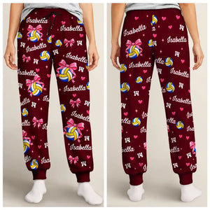 Gift For Volleyball Player Volleyball Team - Personalized Custom Name Number Coquette Bow Pajama Pants 5a498d7a-ead7-465c-9a5e-6f31c8dbf2af-GiftForVolleyballPlayerVolleyballTeam-PersonalizedCustomNameNumberCoquetteBowPajamaPants-MI417-.jpeg