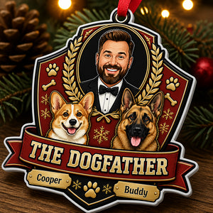 The Dogfather Custom Face + 2 Dogs Ornament - Personalized Laser Cut Custom Shape Ornament 5a501a9e-c1eb-4549-8bb7-eb08ff6d0100.jpg