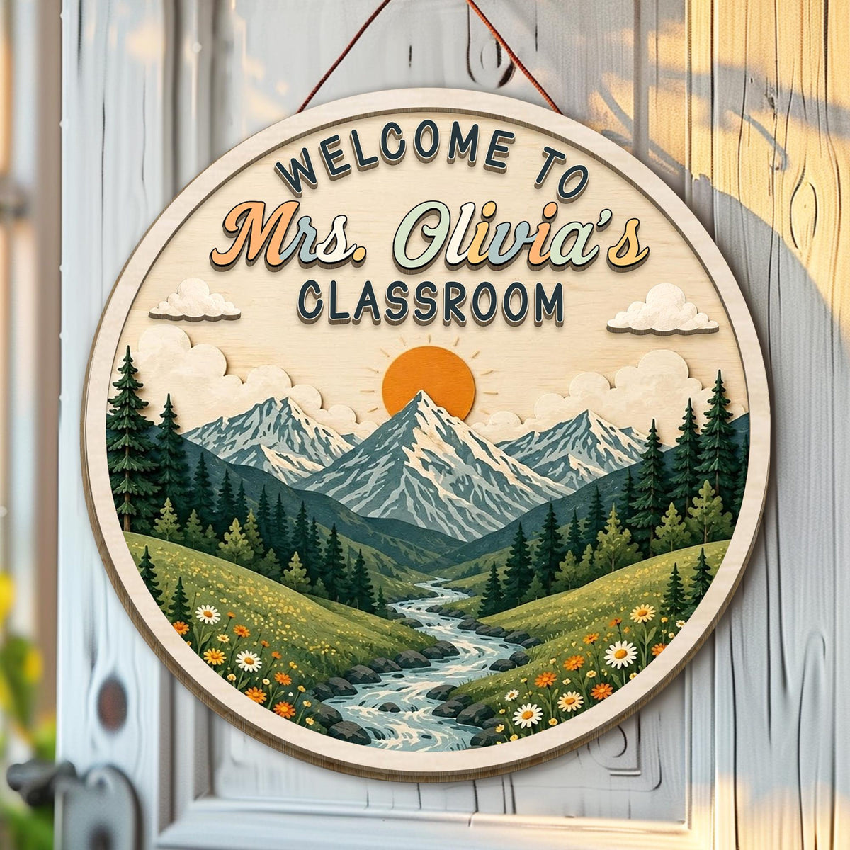 Custom Classroom Mountain Door Sign, Classroom Decor, Teacher Wooden Door Sign, Classroom Door Hanger, Back To School, Teacher Appreciation 5a636605-fefc-4b6e-9b29-d06314895e92-3.jpg