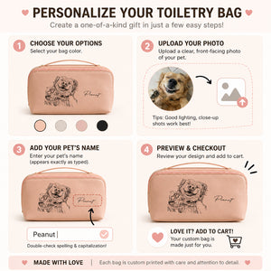 Custom Pet Portrait Toiletry Bag – Photo-to-Line Art with Name - Personalized Toiletry Bag 5a6bcec1-624e-46d0-a0b2-02a867858273.jpg