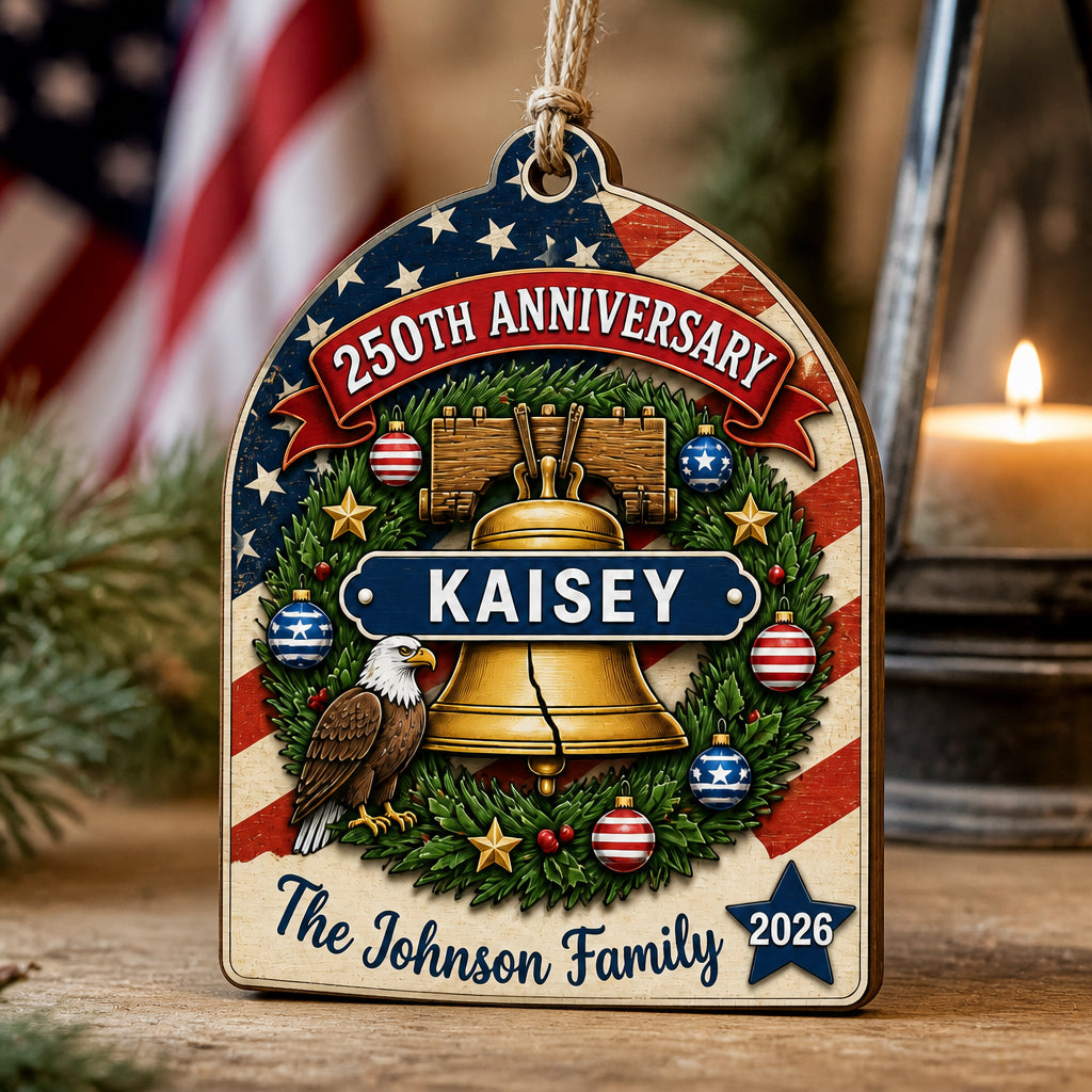 Patriotic 250th Anniversary Family Ornament — Custom Name & Year - Personalized 3-Layered Wood Ornament 5a8d986f-6ae6-48ef-a796-96db3209356c.jpg