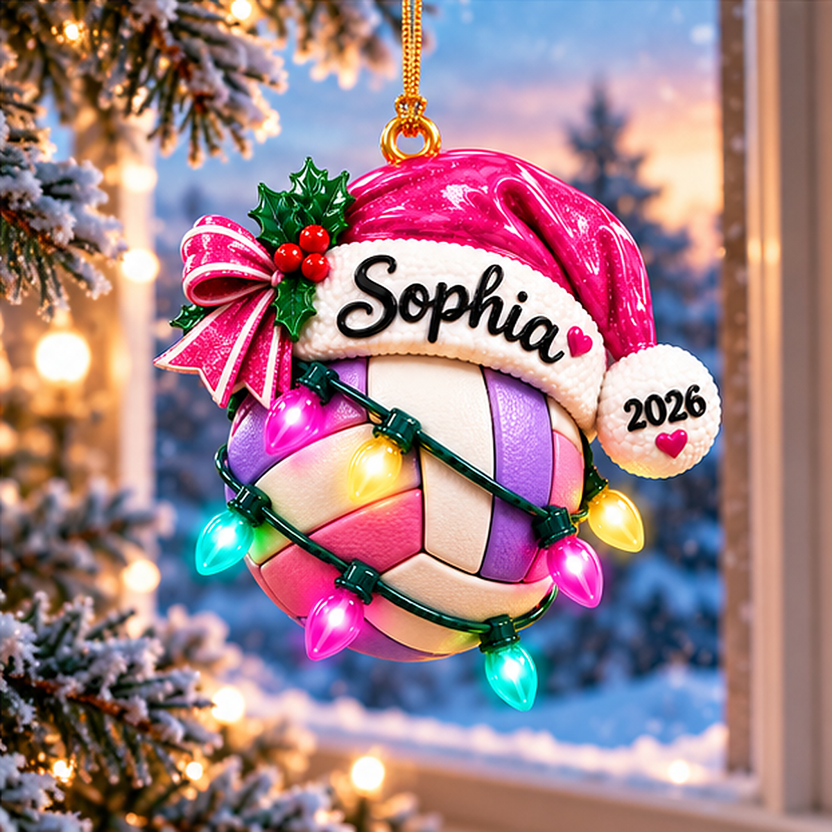 Personalized Volleyball Christmas Ornament – Custom Name & Year 3D Relief Acrylic Ornament, Pink Volleyball Gift for Girls, Volleyball Player Christmas Gift 2026 5a8e99c0-b3ab-40c6-9593-96c3692243e6-sophia_volleyball_04_winter_window_1200x1200.png