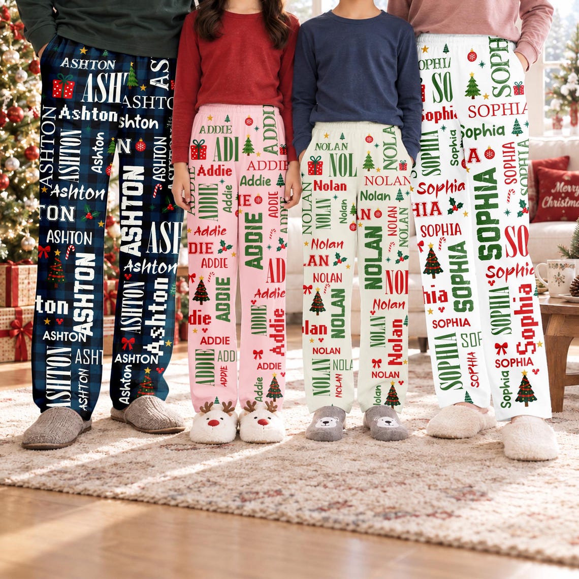 Personalized Christmas Pajama Pants, Custom Name Lounge Pants, Matching Family Holiday Sweatpants 5aa0a3ad-fa35-4bb9-bc65-565ab9735178-3.jpg