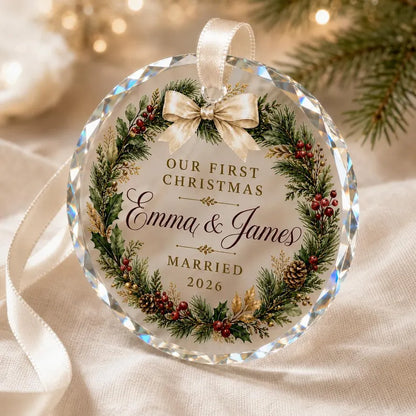 First Christmas Married Ornament 2026, Personalized Newlywed Wedding Gift, Custom Couple Keepsake 5aa218b4-356c-4775-8776-8329d659bd46-gf-4-.webp