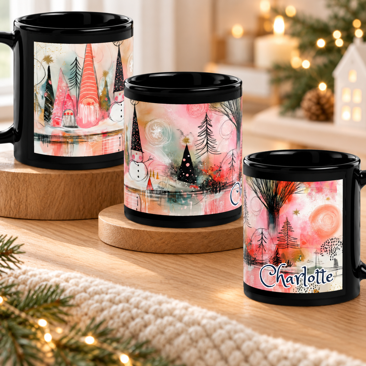 Personalized Christmas Mug, Custom Name Whimsical Winter Wonderland Mug, Boho Holiday Coffee Cup, Black Ceramic Mug, Gnome Snowman Gift 5ab263b7-f071-44ed-86ff-5ce616ca3903-uhhh.png
