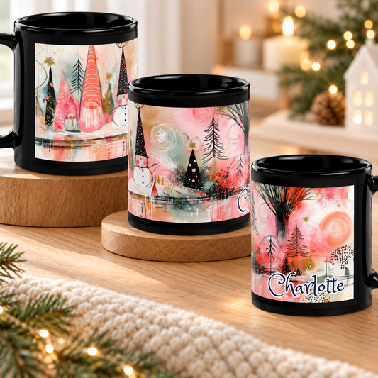 Personalized Christmas Mug, Custom Name Whimsical Winter Wonderland Mug, Boho Holiday Coffee Cup, Black Ceramic Mug, Gnome Snowman Gift 5ab263b7-f071-44ed-86ff-5ce616ca3903-uhhh.png