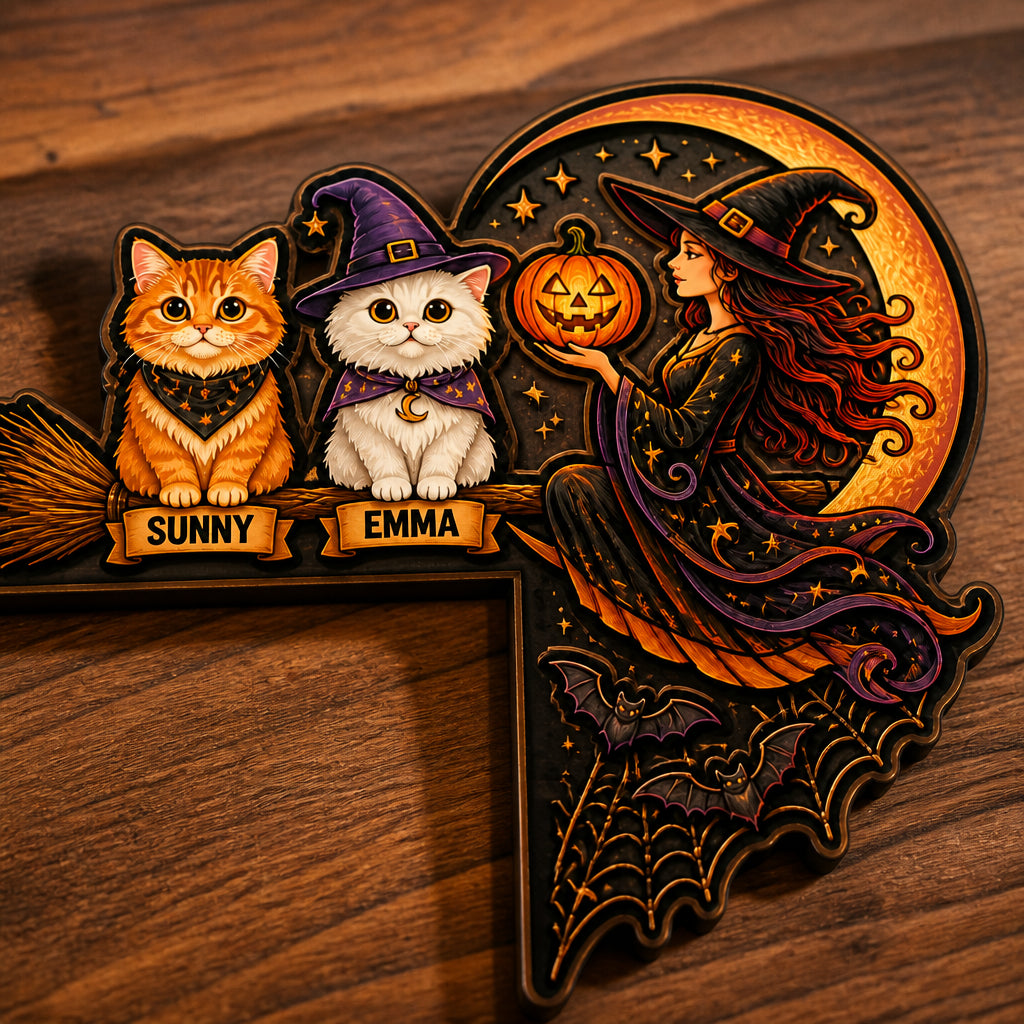 Halloween Witch Broom Corner Sign with Custom Pet Portraits & Names - Personalized Wood Acrylic Sign 5ab72dc6-eb81-4bbc-b665-cb1a2226cf6d.jpg