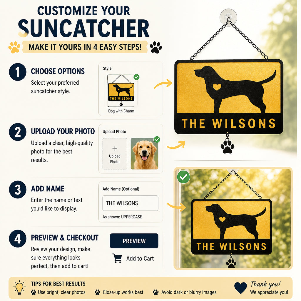 Personalized Dog Silhouette Doormat — Family Name - Personalized 1 Layered Suncatcher with Charm 5ac079b9-7b18-4b7e-8bab-8197a7a508e7.jpg