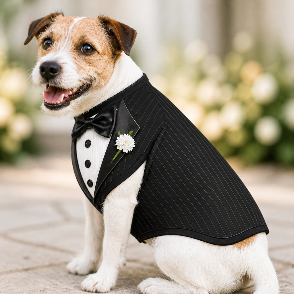 Wedding Tuxedo Print Dog Suit – Formal Pet Outfit - 3D V-neck Sleeveless Pet Suit 5ac288a5-bcda-420d-bf63-2fab9e38d721.jpg