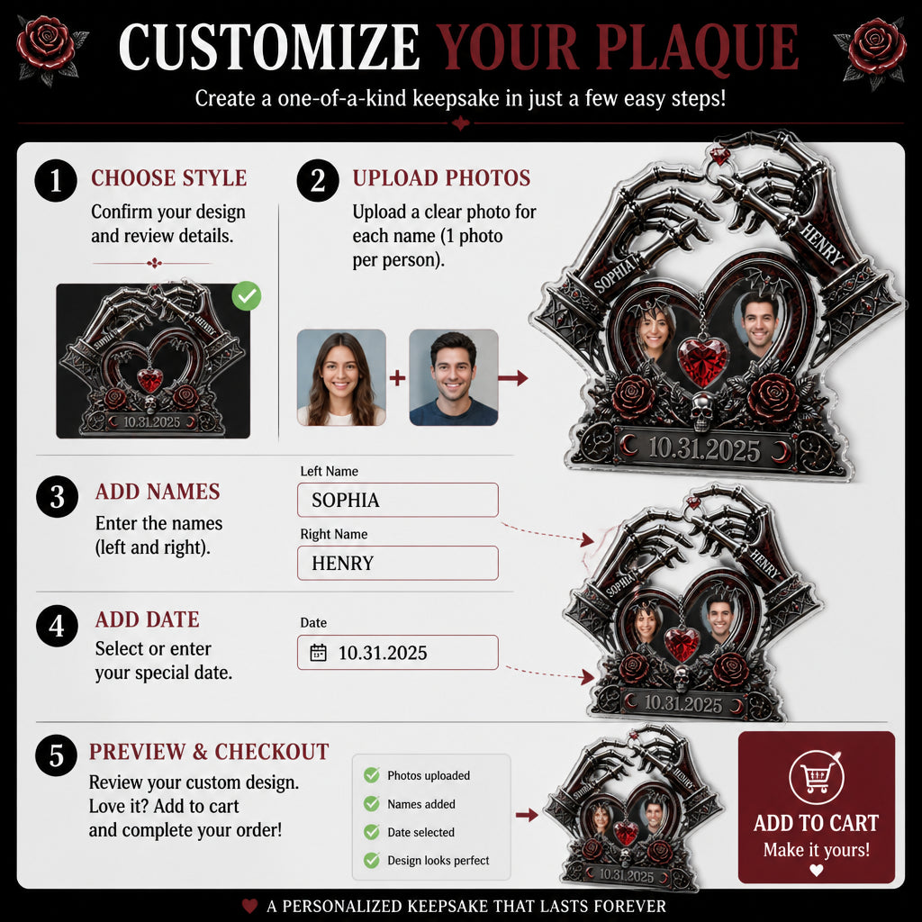 Gothic Skeleton Hands Couple Acrylic Plaque – Personalized Names & Date - Personalized Acrylic Plaque 5af91a0d-7dfe-43b8-bdba-04c035932469.jpg