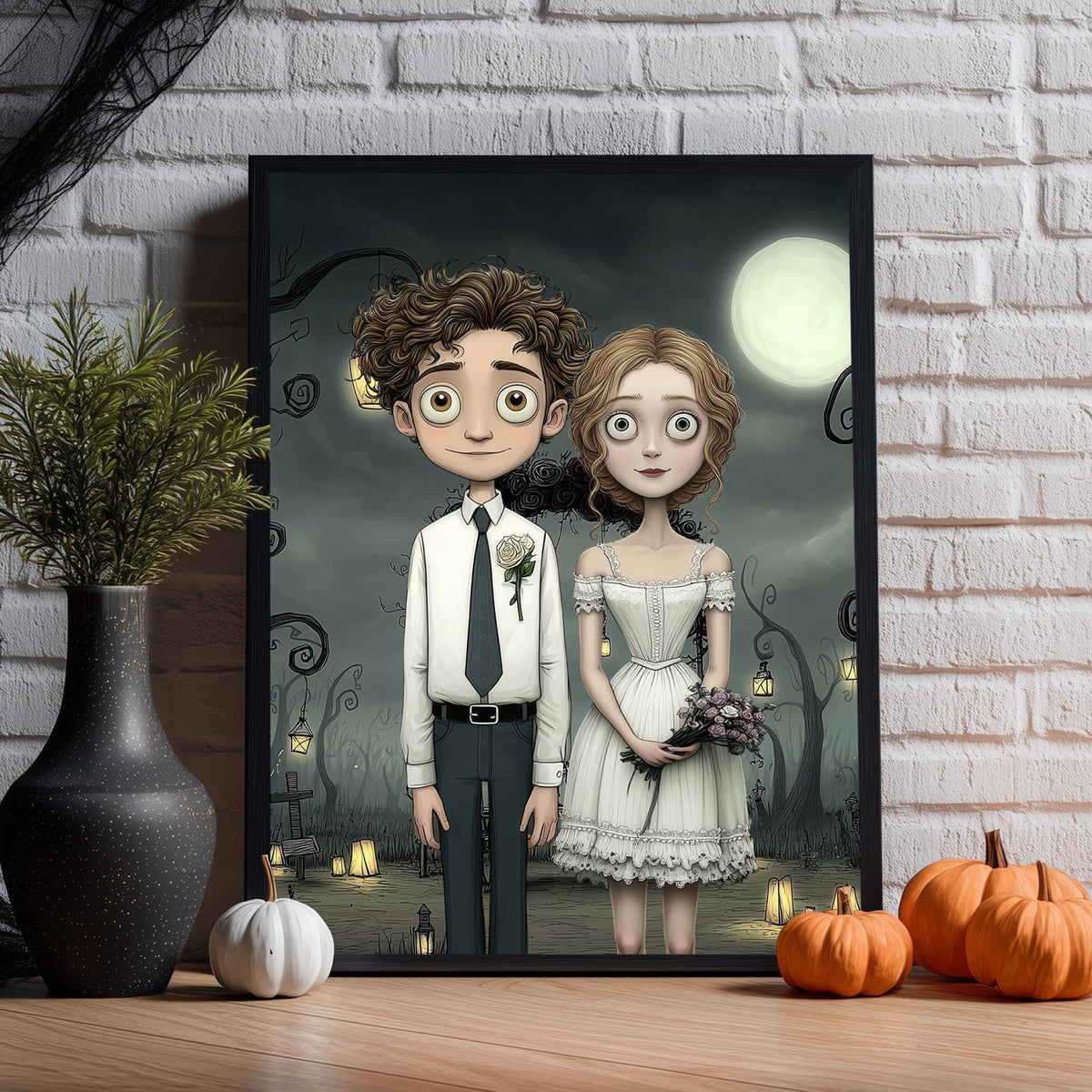 Personalized Wedding Portrait Gift, Custom Couple with Pets, Cute Gothic Portrait Your Photo, Newlywed Engaged Married, Valentines Day Gifts 5b0d46f4-1916-4258-92a2-7c98d0ca2daa-2.jpg