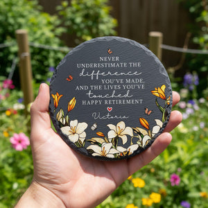 Garden Stone Retirement Gift, Personalized Floral Retirement Gift For Grandma, Colleague Retirement Keepsake, Retired Coworker, Mother's Day 5b12b2ae-76b4-4be8-af45-1698ada1b9e8-5.jpg