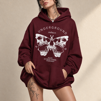 Underground Skull Butterfly Hoodie, Gothic Y2K Streetwear Sweatshirt, Graphic Skeleton Hooded Sweater, Unisex Hoodie 5b3521d5-7023-4cc5-8ec6-1c866f032ae4-Hoodie-burgundy-v-i-h-nh-x-m-t-i-gi-n.png